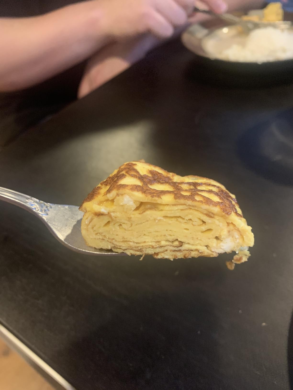 Tamagoyaki Japanese Omelette Pre-Seasoned Mini Skillets Wooden Handle 9×7 Inch customer photo 2