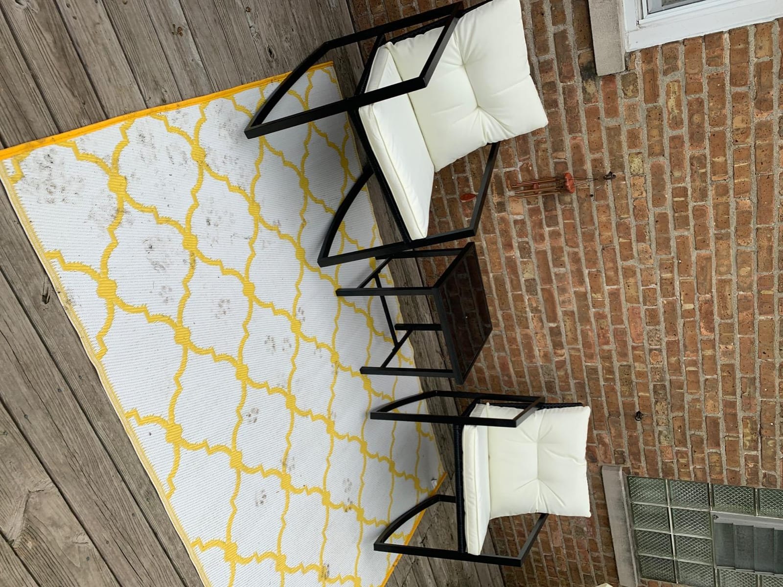 Devoko 3 Pieces Patio Furniture Set Wicker Outdoor Rocking Bistro Chair | PE Rattan Patio Conversation Sets with Glass Coffee Table for Porch, Balcony, Garden, Poolside (Beige) customer photo 2