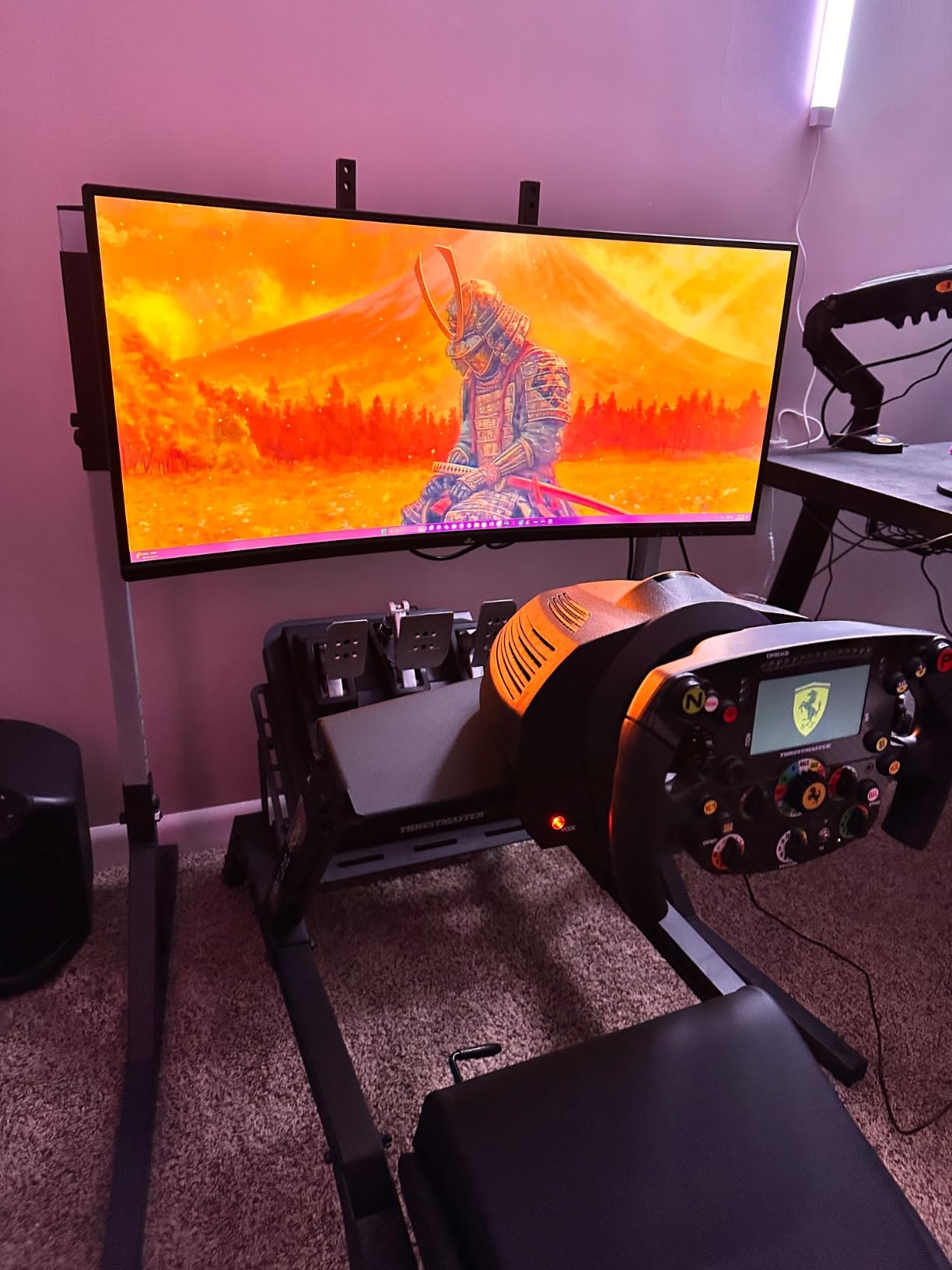 Next Level Racing F-GT Racing Simulator Cockpit. Formula and GT racing simulator cockpit compatible with Thrustmaster, Fanatec, Moza Racing on PC, Xbox and PS customer photo 2