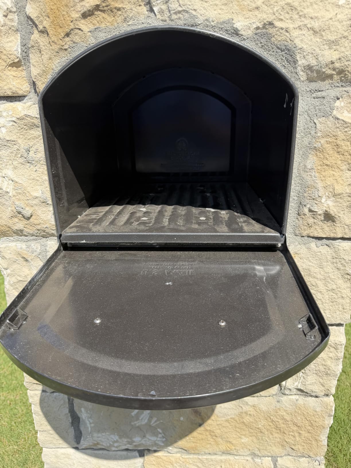 Architectural Mailboxes 950020P-10 Centennial Post Mount Mailbox, Extra Large, Pewter | Galvanized steel build for outside with rust-resistant powder-coat finish and a magnetic door closure. USPS approved. customer photo 2
