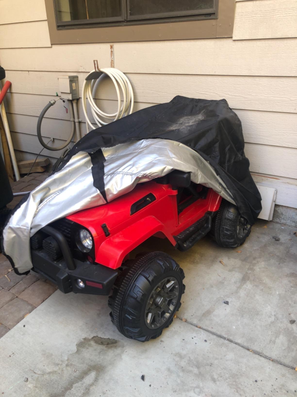 ATV Cover with Buckle Waterproof, 420D Heavy Duty Ripstop Protects 4 Wheeler from Snow Rain Sun, Outdoor Storage Quad Cover for Polaris Sportsman Yamaha Honda Kawasaki 102'' x44'' x 48'' customer photo 2