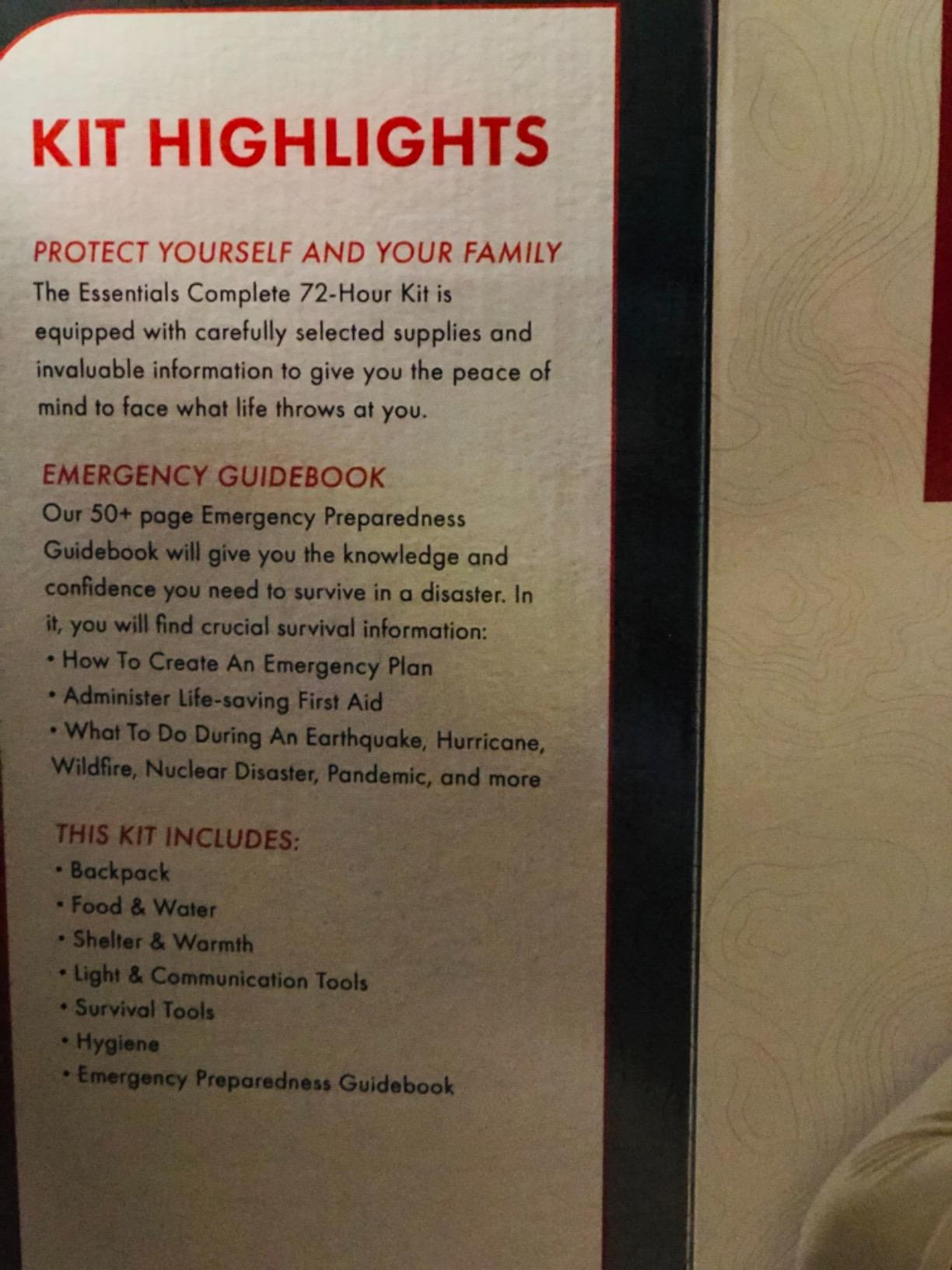 Essentials Complete Deluxe Survival Kit 2 & 4 Person | Bug-Out-Bag | Emergency Go Bag Kit for Wildfires, Hurricanes, and Other Natural Disasters customer photo 2