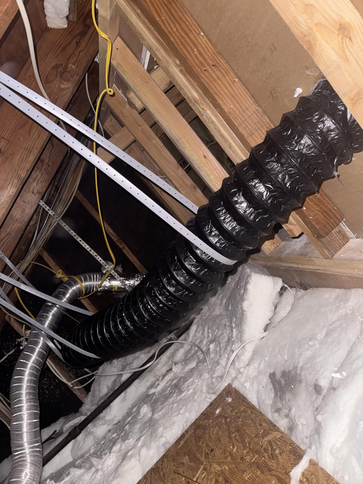 Hon&Guan Dryer Vent Hose, 4'' Flexible Duct 16FT with 2 Duct Clamps, Heavy-Duty Three Layer Protection, Black PVC, for HVAC Ventilation, Duct Fan Systems customer photo 1