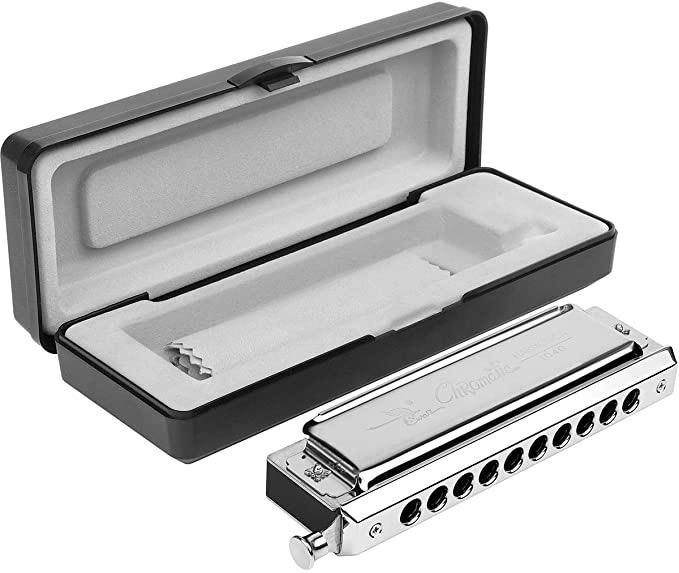 Chromatic Harmonica Professional Grade 10 Hole 40 Tone Key of C Stainless Steel Heavy Duty with Case & Cleaning Cloth for Professional Player,Band,Beginner customer photo 2