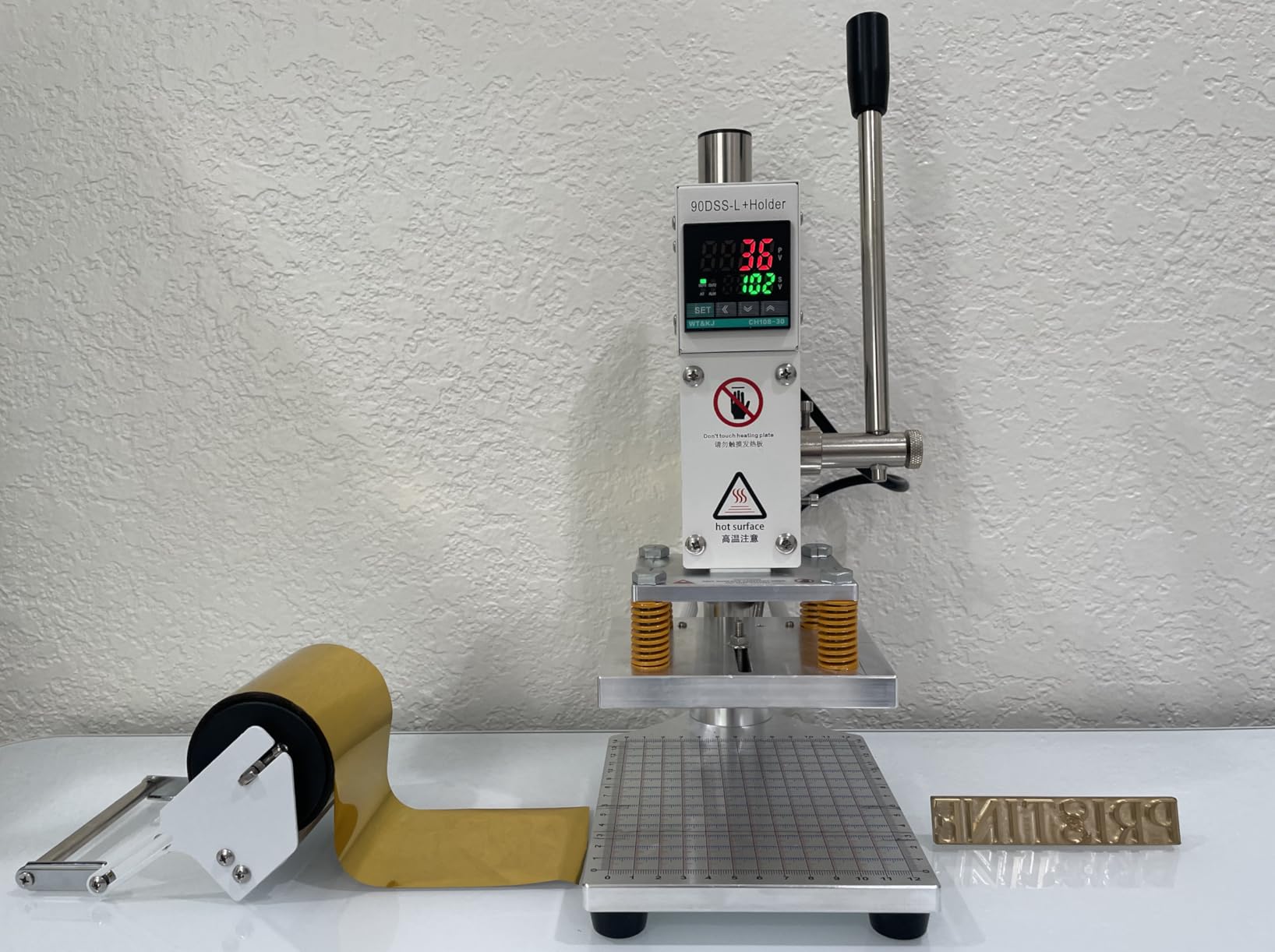 Upgraded Hot Foil Stamping Machine 10x13cm Leather Bronzing Pressure Mark Machine 110V with Full Scale on the Base Plate for PVC Leather PU Paper Logo Embossing customer photo 2