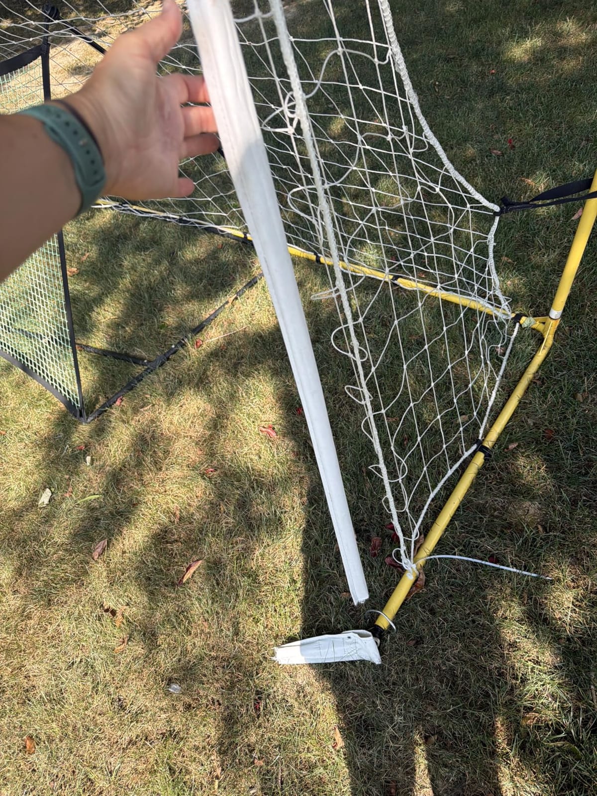 SKLZ Quickster Soccer Goal - Portable Goal for Backyard & Field - Durable Tension-Tite Frame & Heavy Gauge 2-Ply Net - Adjustable Click-Lock Poles, Metal Stakes - Carrying Case with Handle customer photo 2