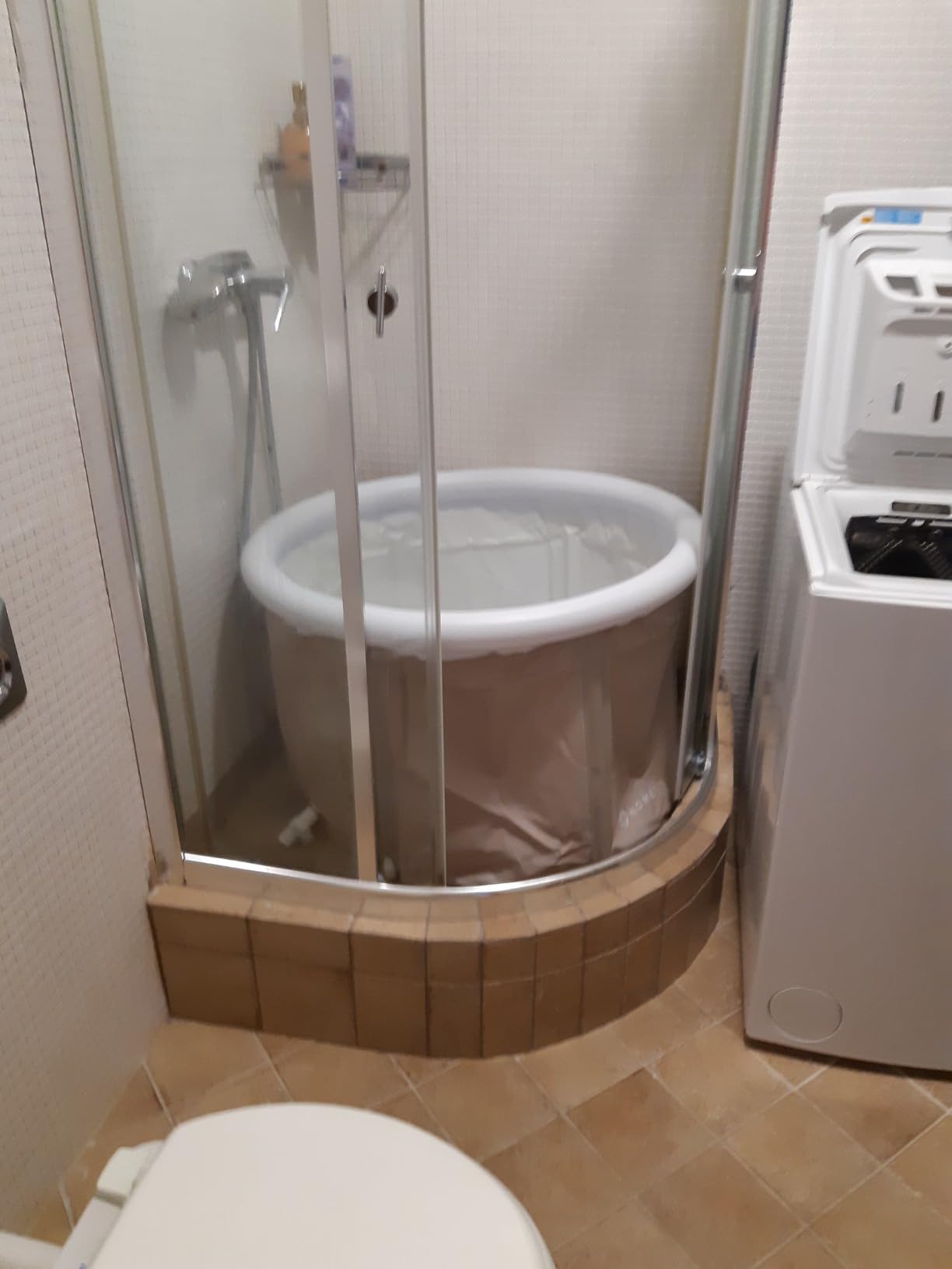 Portable Bathtub (Small) by Homefilos, Ice Bath and Cold Plunge for Athletes, Inflatable Adult Size Japanese Soaking Hot Tub for Shower Stall customer photo 1