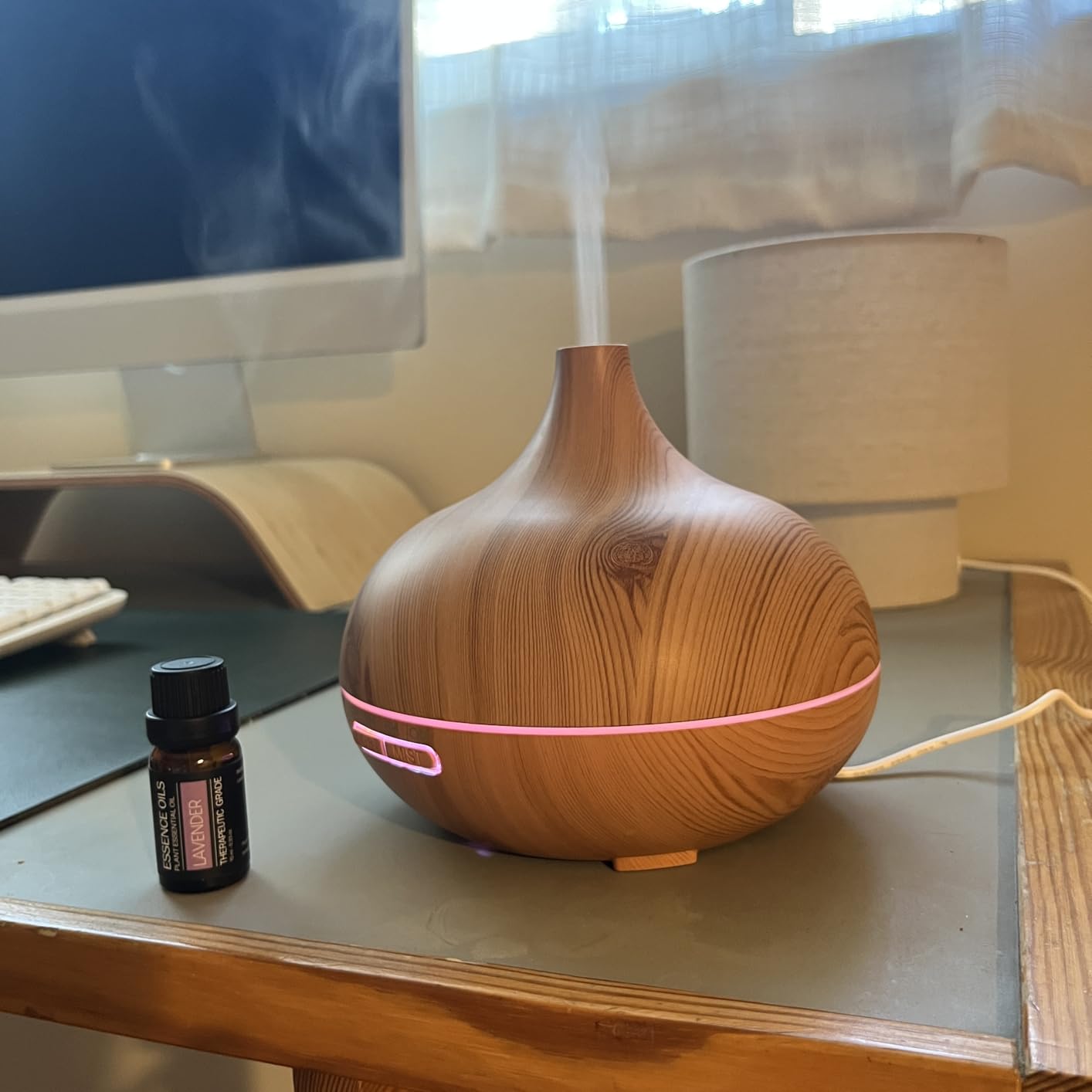 Ultimate Aromatherapy Diffuser & Essential Oil Set - Ultrasonic Top 10 Oils Modern with 4 Timer 7 Ambient Light Settings Therapeutic Grade Lavender customer photo 2