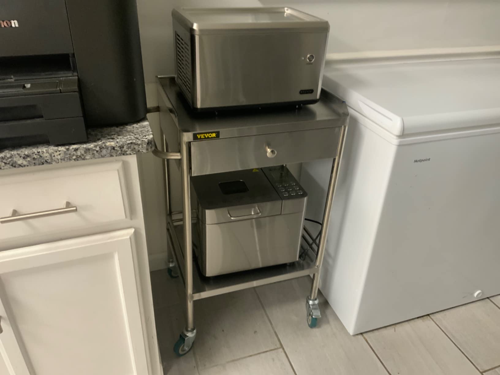 VEVOR Stainless Steel Utility Cart with Wheels - Medical/Dental Lab Cart - 2 Shelves/1 Drawer customer photo 1