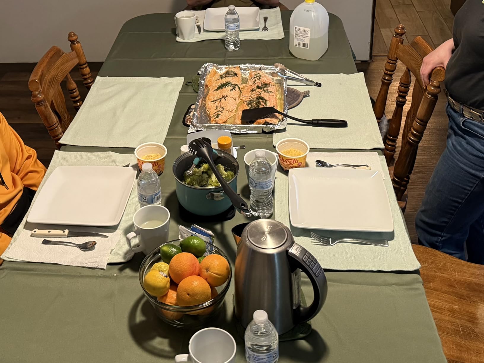 Obstal Rectangle Table Cloth, Navy Blue, 60 x 84 Inch | Oil-Proof Spill-Proof and Water Resistance Microfiber Tablecloth, Decorative Fabric Table Cover for Outdoor and Indoor Use customer photo 2