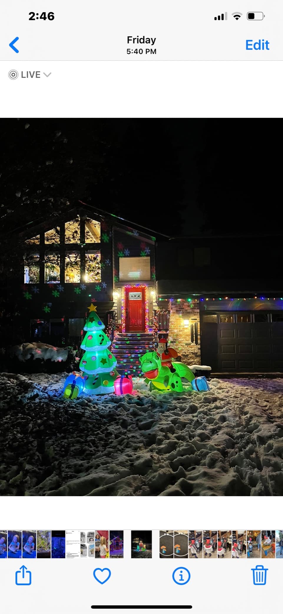 Joiedomi 7FT Tall Christmas Inflatables Tree Outdoor Decoration, Giant Christmas Inflatable Tree with 3 Gift Boxes with Build-in LEDs for Blow Up Xmas Decoration, Indoor Outdoor Yard Garden Lawn Décor customer photo 2