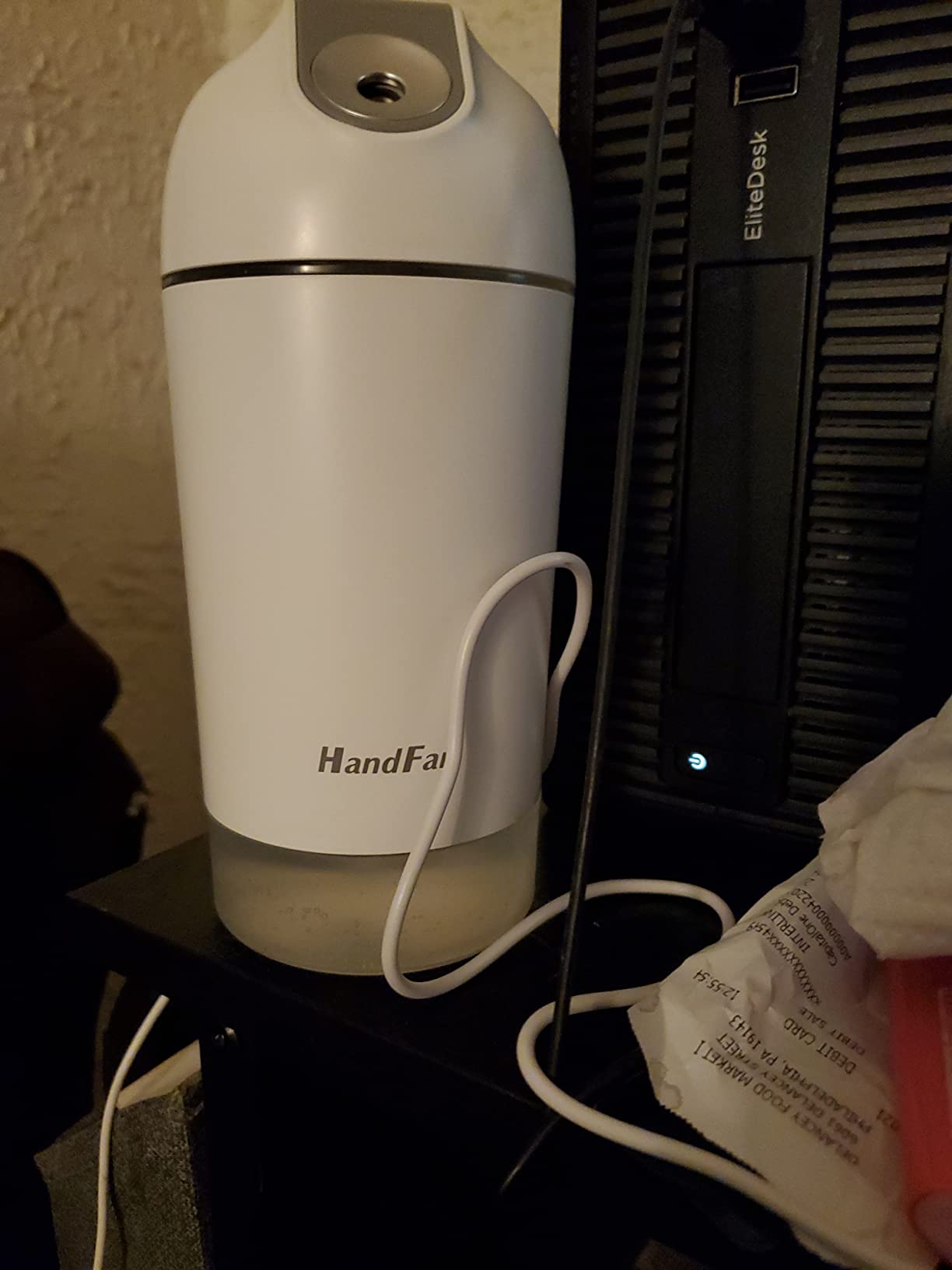 HandFan Small Portable Humidifier Rechargeable, 480ml Wireless Ultrasonic humidifier Battery Operated, Mini Personal Cordless Cool Mist Humidifiers, for Bedroom Office Travel Car Plants(Gray) customer photo 2
