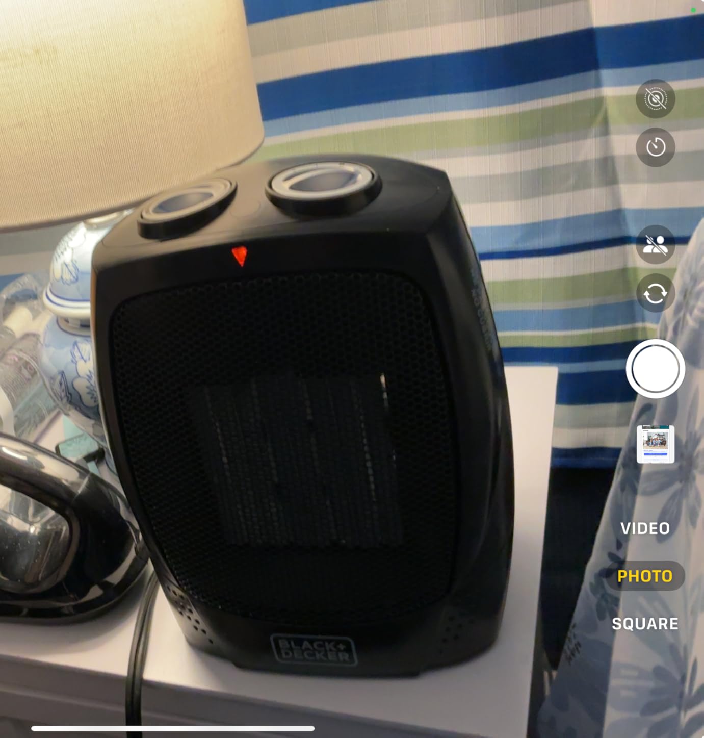 BLACK+DECKER Personal Ceramic Heater, 1500 Watts, BHDC201, Black | Space Heater for Office Desk, Home Office & Personal Use Desk, 2 Heat & Fan Only Settings, Adjustable Thermostat customer photo 1