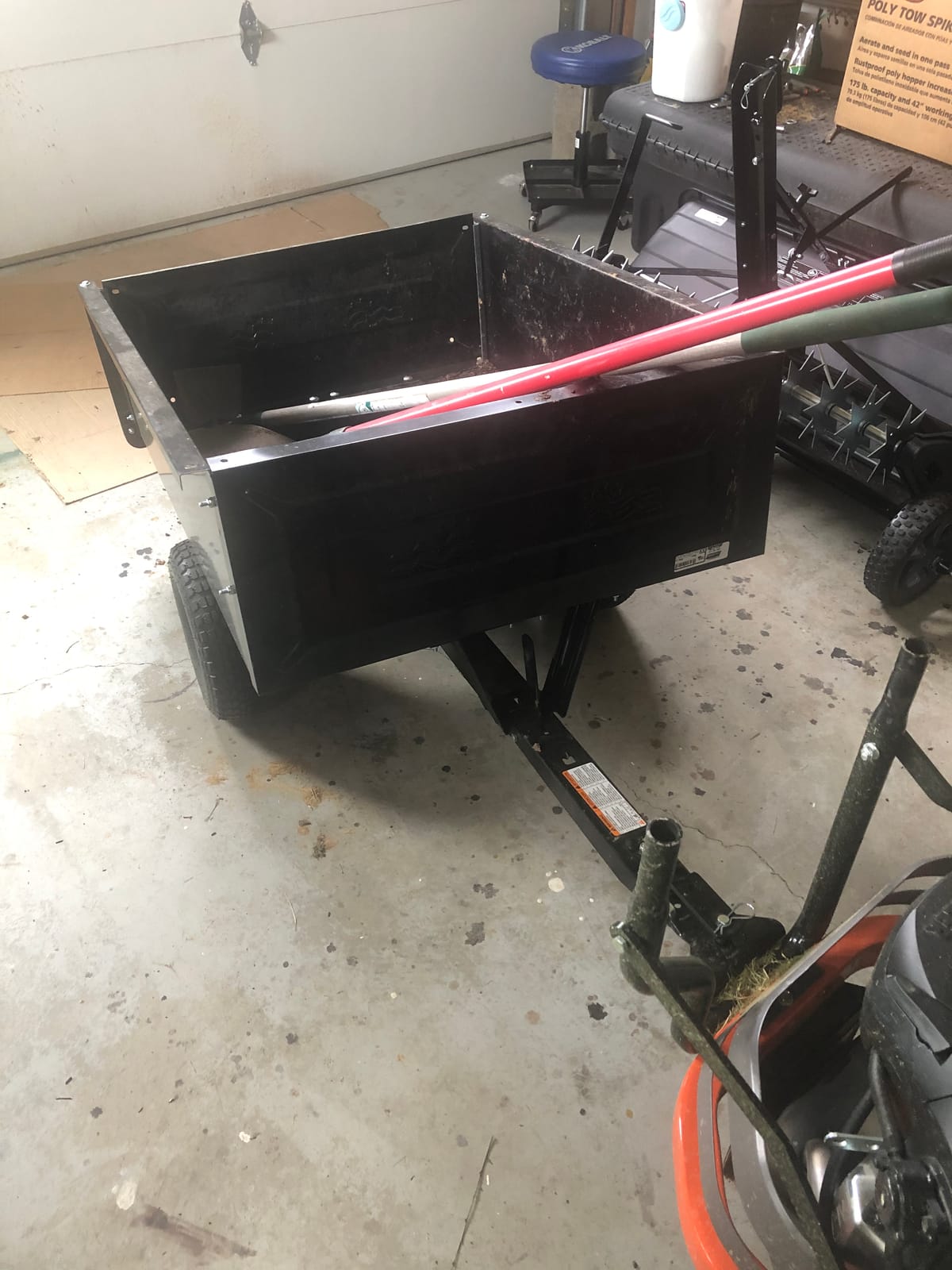 Agri-Fab 45-0533 650 lbs Tow Behind Poly Dump Cart, 10 CU. FT., 16