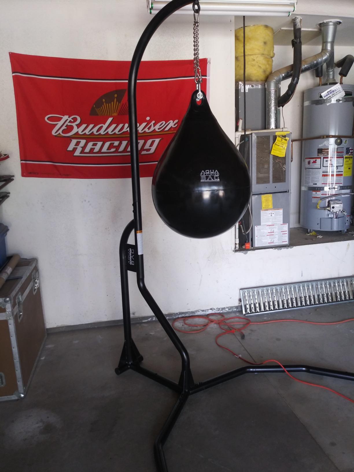 Aqua Training Punching Bag Stand, 200 lb. Capacity - Holds Any Traditional Style Heavy Bag up to 200 pounds - Extra-Wide Stance for Swinging During Training - 4 sandbags Included customer photo 2