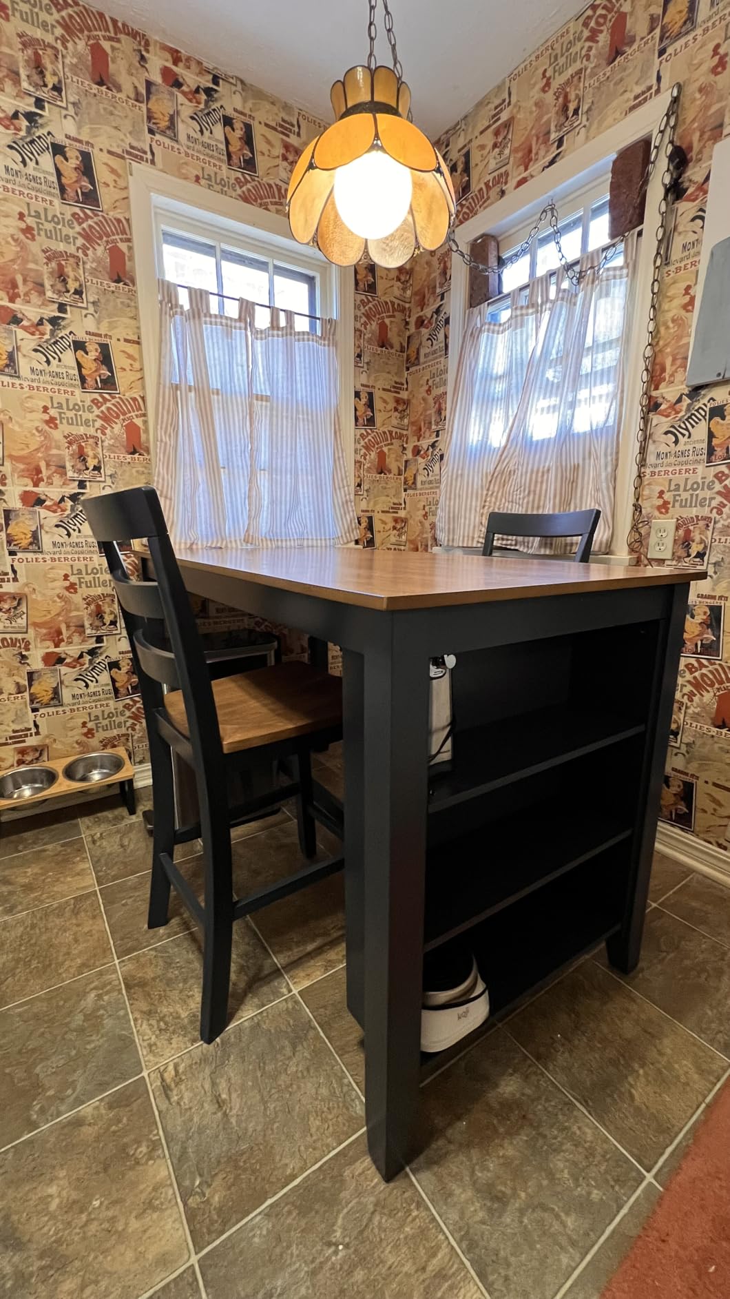 Signature Design by Ashley Caitbrook Counter Height Dining Table, Gray | Built-in side storage shelves, Veneers, wood and engineered wood construction, Kitchen island with seating customer photo 2