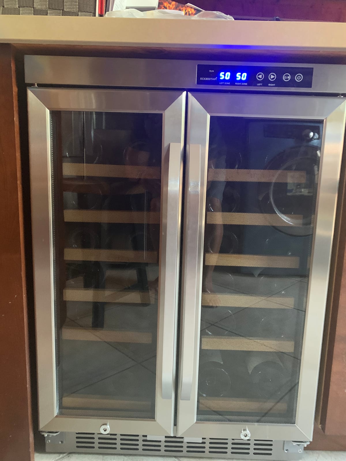 EdgeStar 24 Inch 36 Bottle Built-In Dual Zone Wine Cooler | Built-In or Freestanding, Reversible Door, LED Lighting, Digital Display, Integrated Door Lock, Stainless Steel customer photo 1