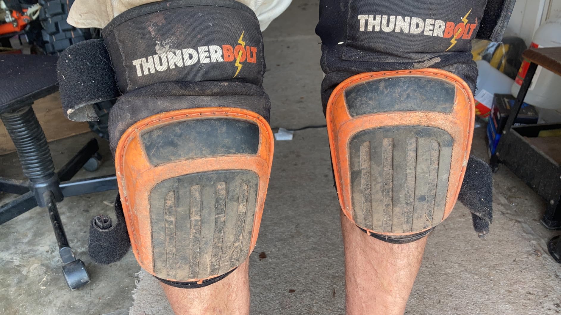 Thunderbolt Knee Pads for Men Construction Knee Pads for Work for Men and Women with Double Gel for Gardening Flooring Roofing Heavy Duty with Extra Thick Foam and Strong Adjustable Non-Slip Straps customer photo 1