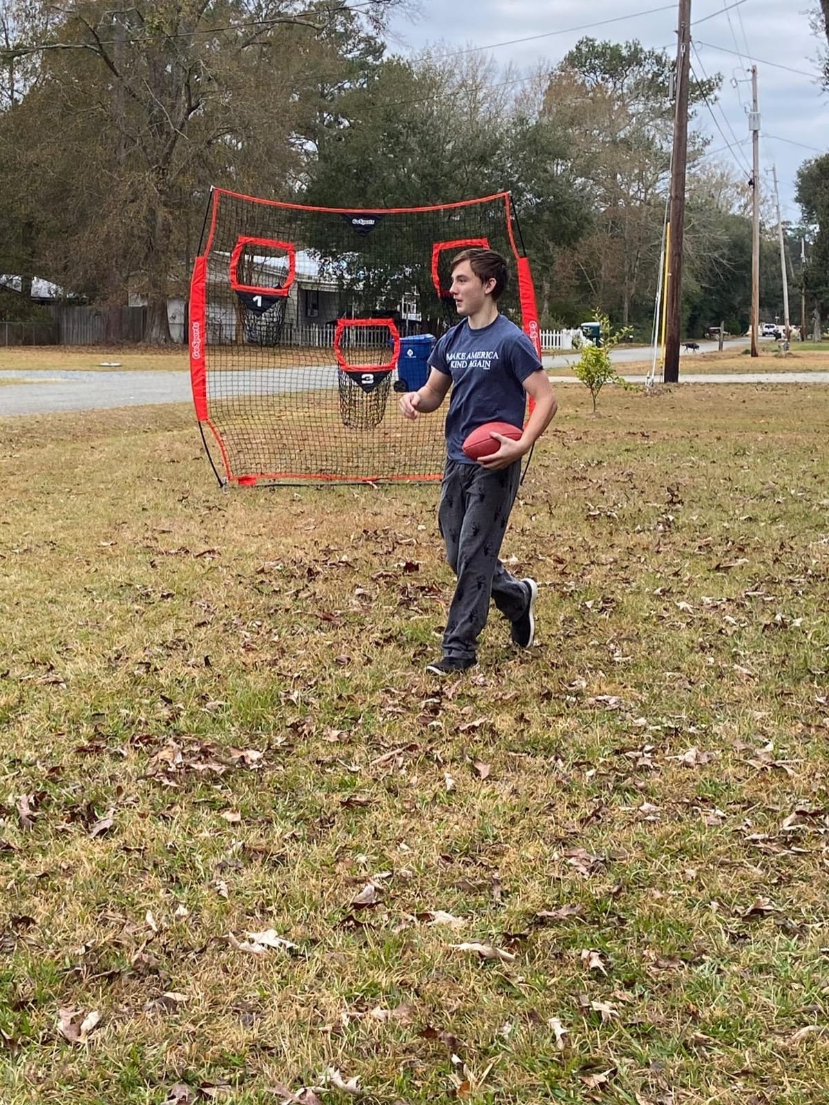 GoSports Football Throwing Net - 8 x 8 ft or 6 x 6 ft Nets - Choose Black or Red customer photo 1