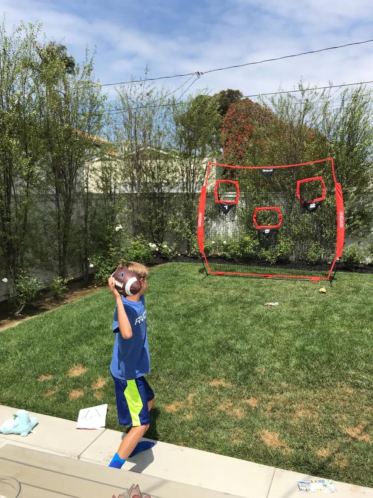 GoSports Football Throwing Net - 8 x 8 ft or 6 x 6 ft Nets - Choose Black or Red customer photo 2