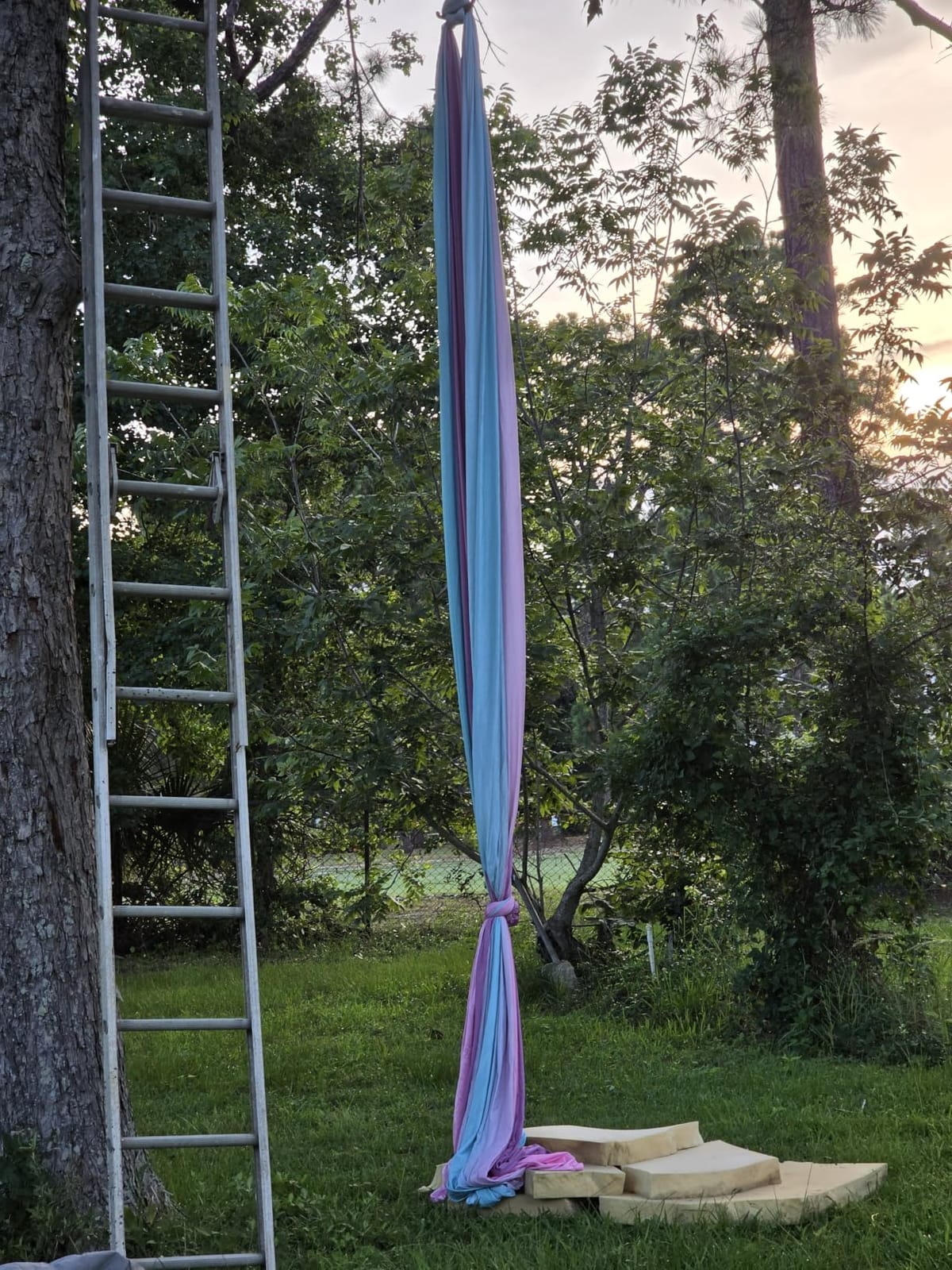 Deluxe Aerial Silks Equipment Set - 11 Yards Aerial Yoga Hammock Swing for Acrobatic, Circus Arts, Dance (L:10m W:2.8m) customer photo 1