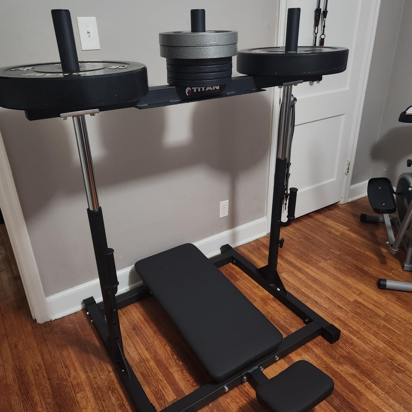 Titan Fitness Vertical Leg Press Machine, Leg Strengthening Workout for Home Gym, High Intensity Presses, Adjustable Starting Height, 400 LB Capacity, Compact Leg Press Machines customer photo 2