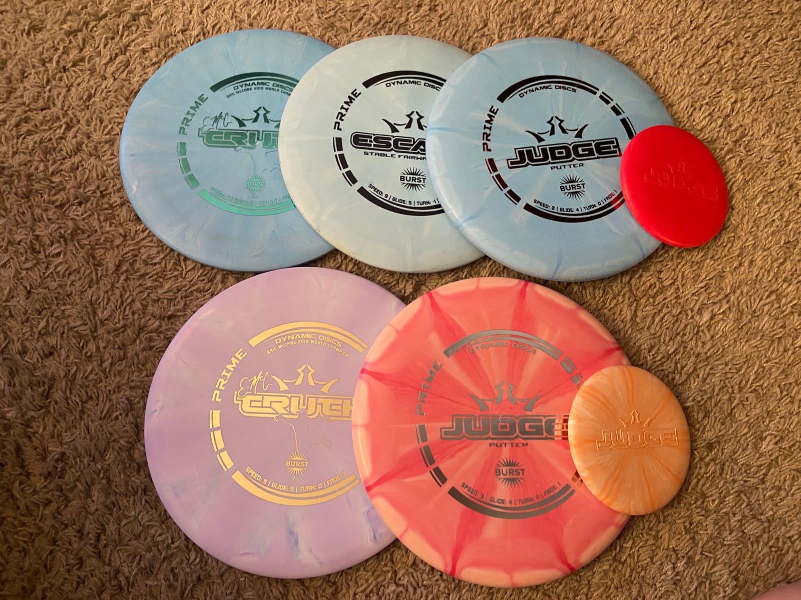 Dynamic Discs Prime Burst 5 Disc Golf Set | Includes Putter, Midrange, 2X Fairway & Driver + Mini Marker | 170-176g Beginner Pack customer photo 2