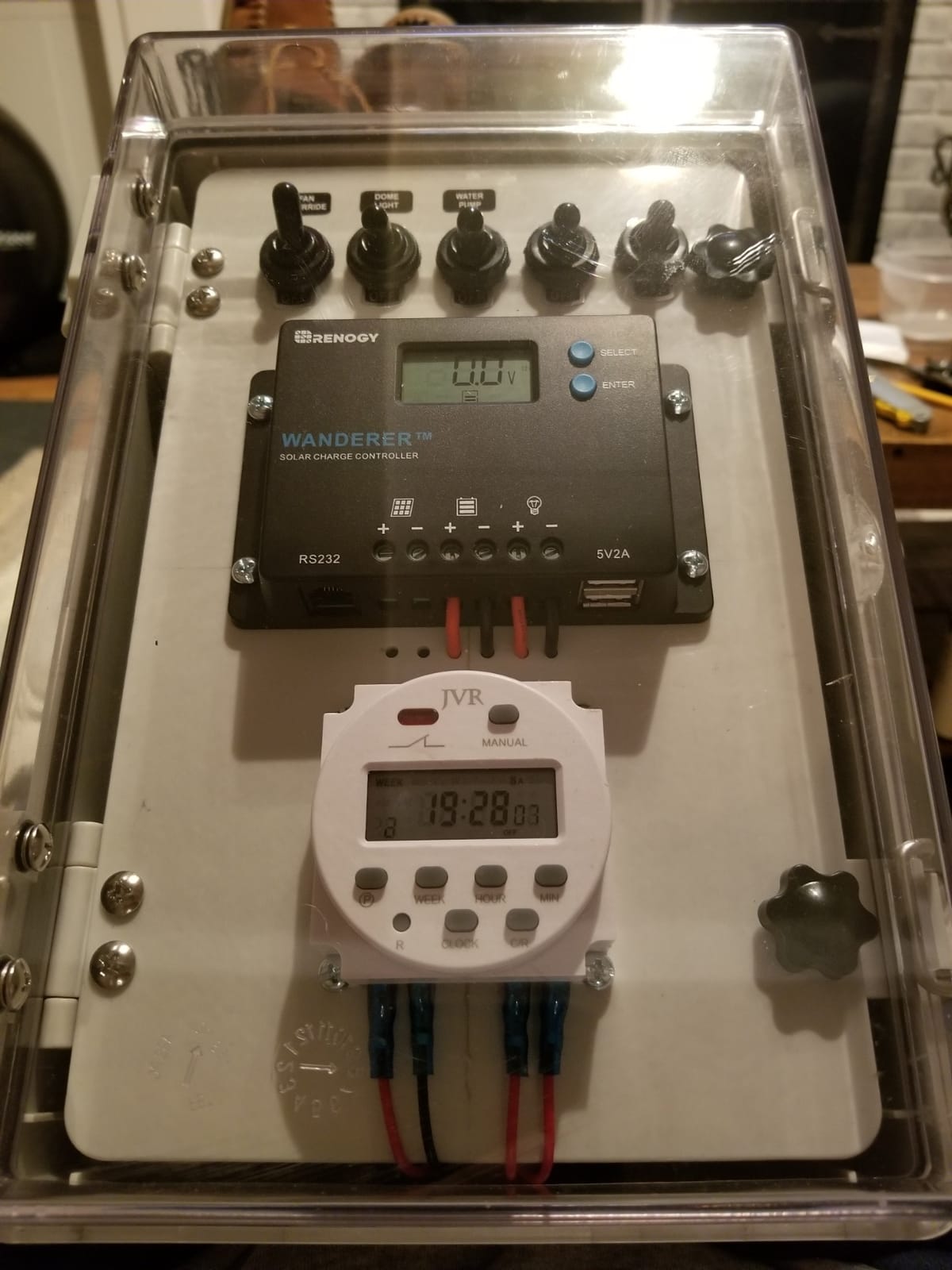 Renogy Wanderer 10A PWM Solar Charge Controller 12/24V for Solar Panels | 50V PV input, AGM/Gel/Flooded (auto), Li (manual), LCD, overcharge/short protection, negative ground, temp comp, for RVs customer photo 1