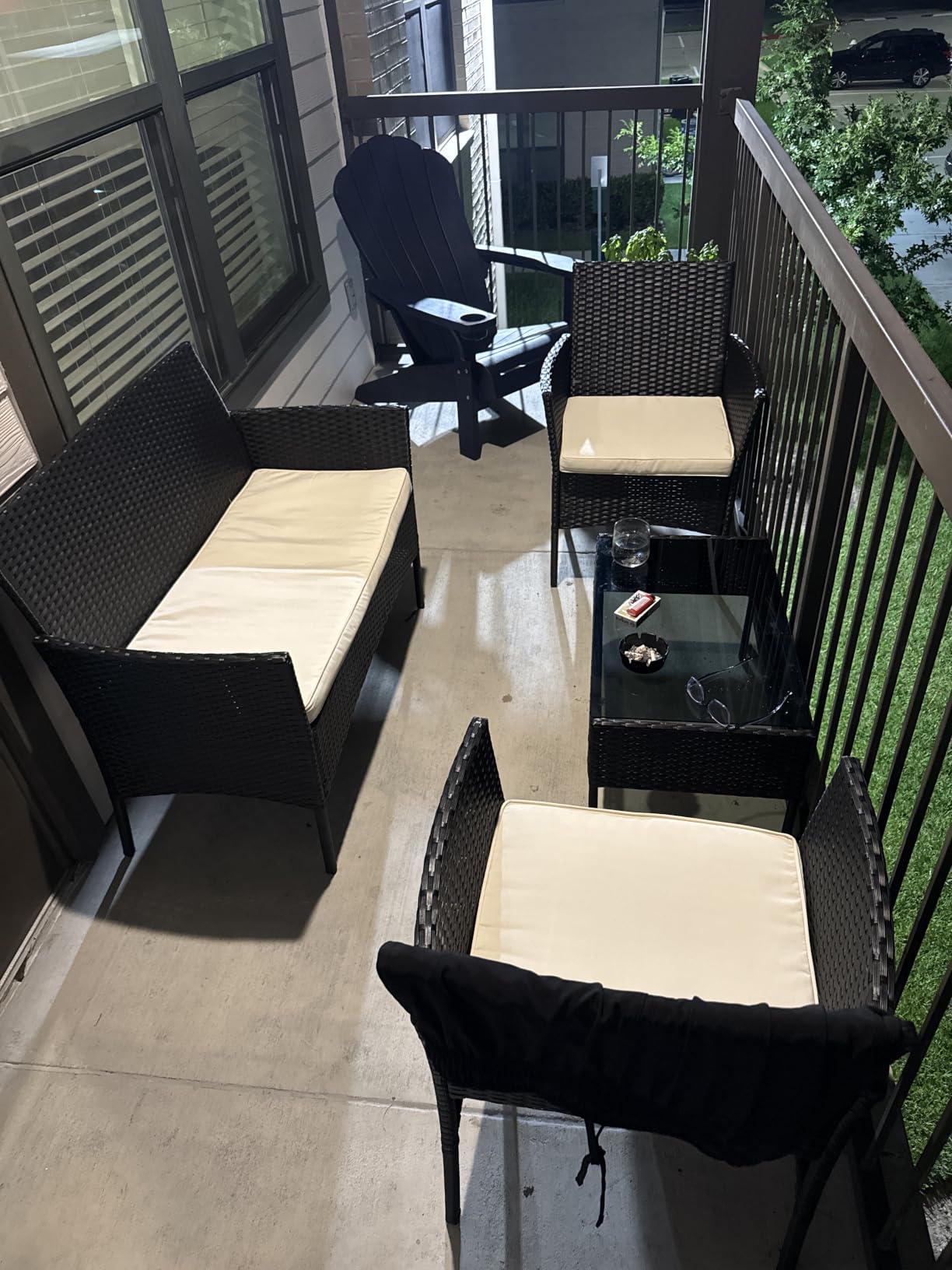 FDW | 4-Piece Patio Furniture Set | Black | Outdoor Wicker Furniture with Coffee Table | Modern Rattan Chairs Conversation Set customer photo 1