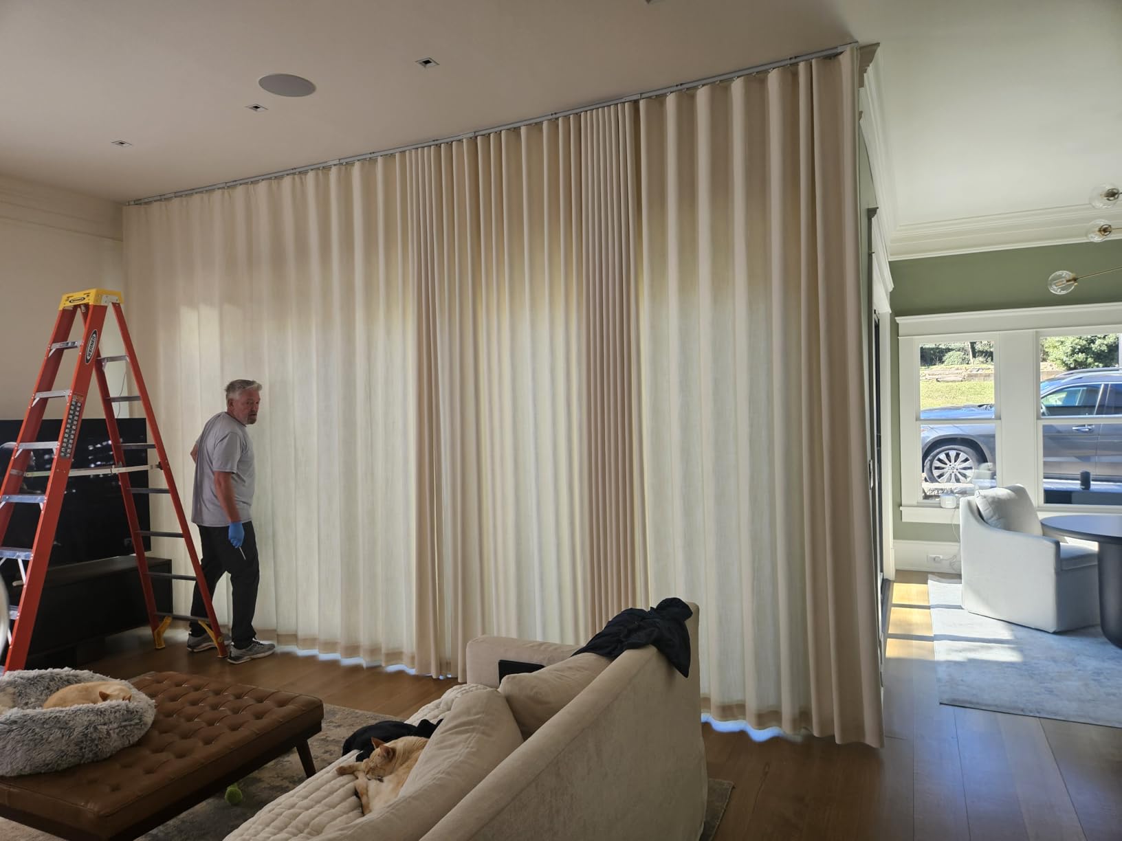 Smart Curtain System, Heavy Duty Electric Curtain Rod, WiFi Control, Compatible with Alexa, Google Home, Adjustable Length (10 ft rod) customer photo 2