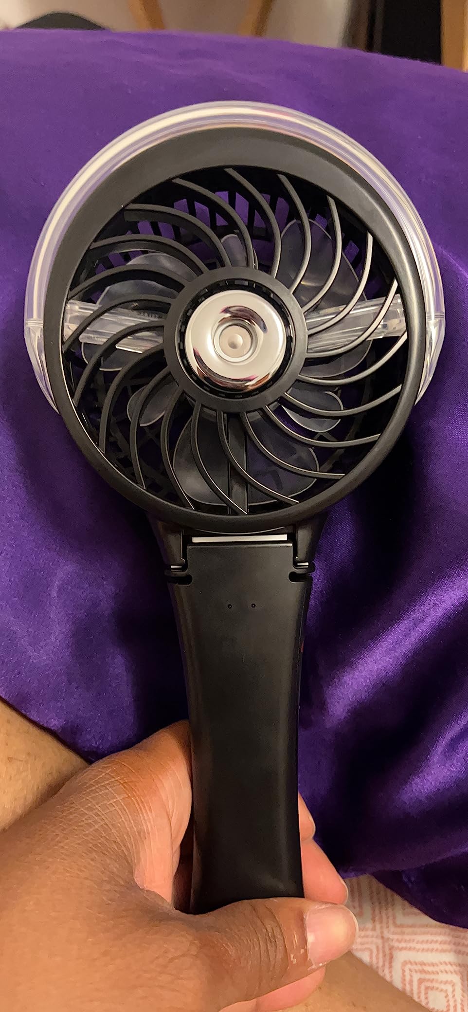 HandFan Upgraded Portable Handheld Misting Fan, Rechargeable Personal Mister Fan, Spray Water Mist Fans, Mini Cooling Hand Fans for Summer Beach Travel Concerts, Gifts for Women(Royal Blue) customer photo 1