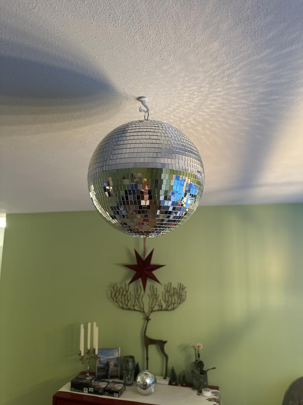 Youdepot 16-Inch Large Disco Ball - Big Hanging Mirror Ball Disco Ball Decor for Disco Party Decorations, Weddings, Events, Disco Christmas Decor, and Home Celebration customer photo 1