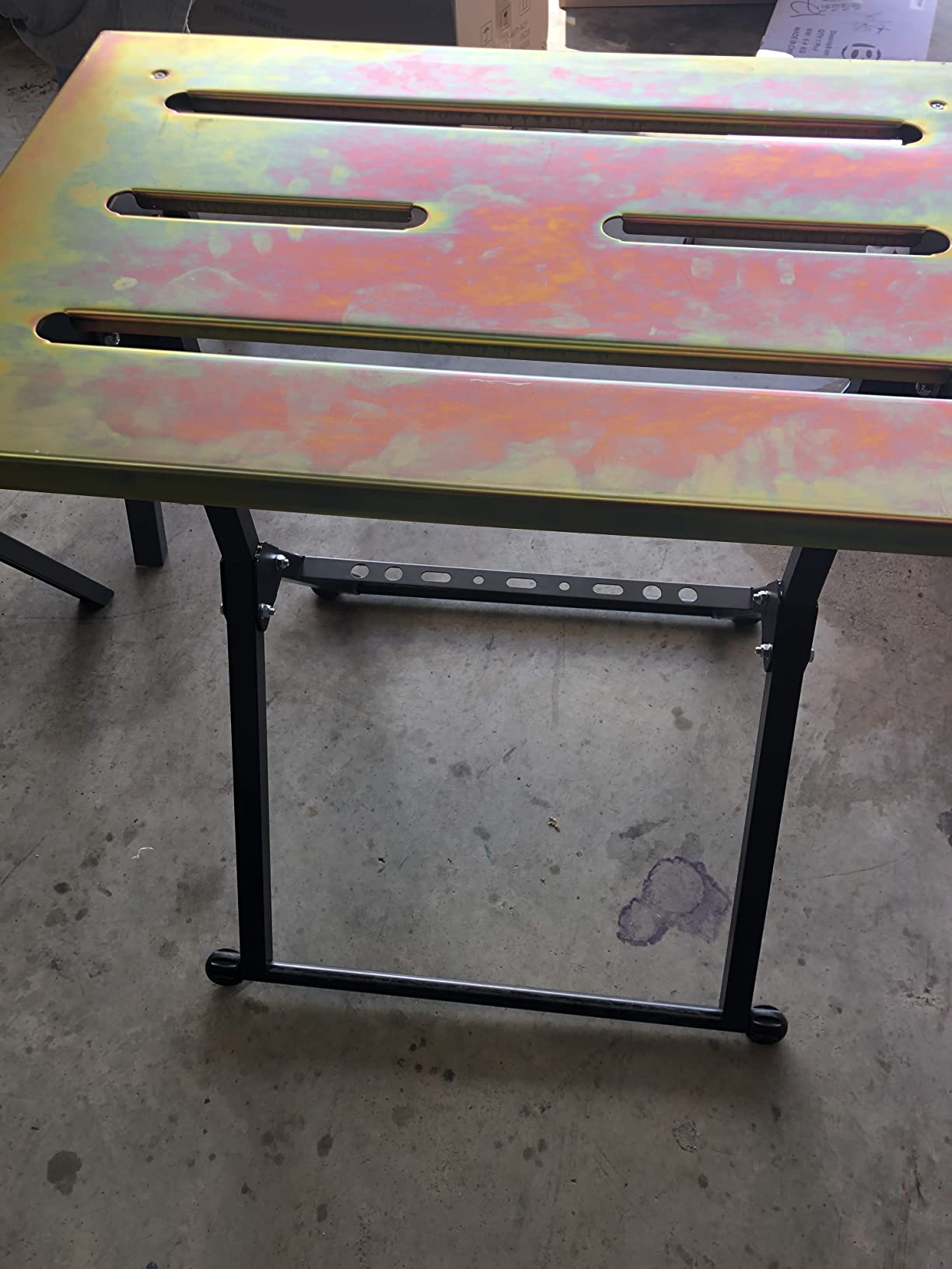 Eastwood Adjustable Steel Welding Table Strong Hold Industrial Workbench Table Welding 14 Gauge Plated Work Surface customer photo 2