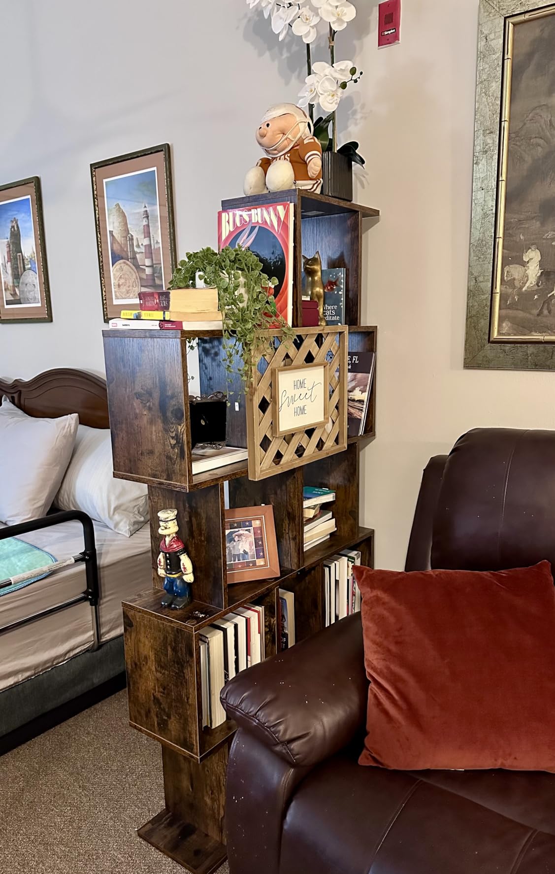 VASAGLE Custos Collection - Bookshelf, 5-Tier Bookcase, Tall Display Shelf, Freestanding Storage Shelf, Room Divider, for Home Office, Living Room, Bedroom, Study, Rustic Brown ULBC62BXS customer photo 2