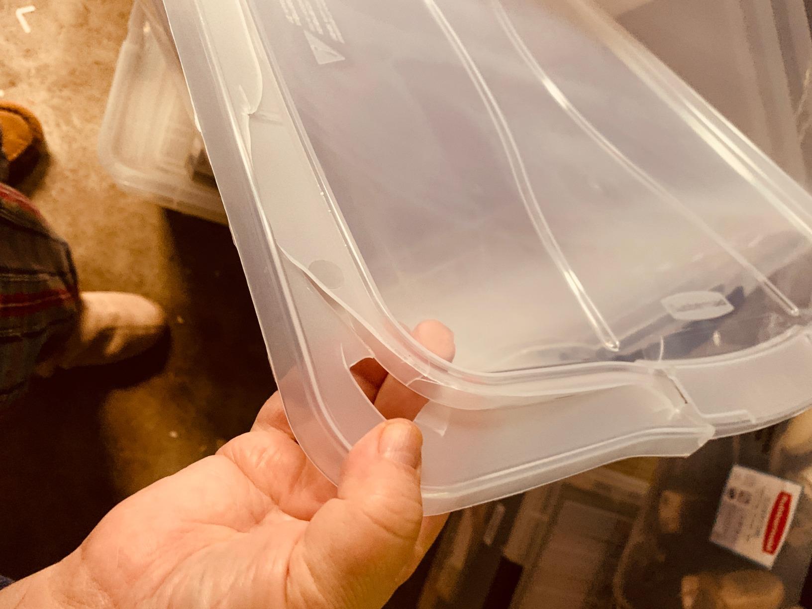 Rubbermaid Cleverstore 71 Qt Clear Storage Bins with Lids, 4-Pack, Stackable, BPA-Free, Made in USA customer photo 2