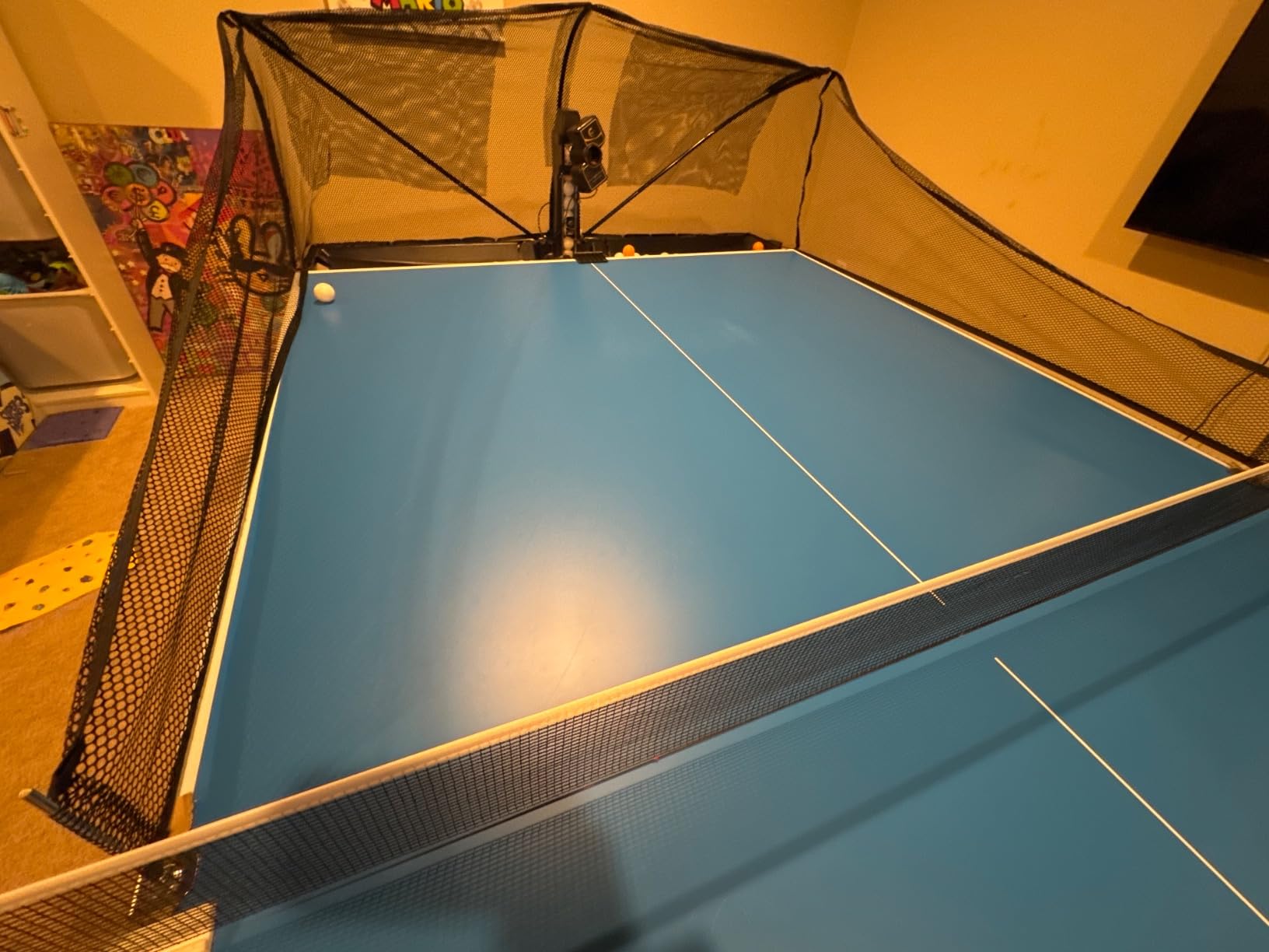 Suz Table Tennis Robot with Net Ping Pong Ball Machine S201 Automatic Machine for Training with 40mm+ Table Tennis Balls | easy to assemble,Lots of options for spin, speed and oscillation,with machine recycling net, don't need to pick up balls customer photo 1