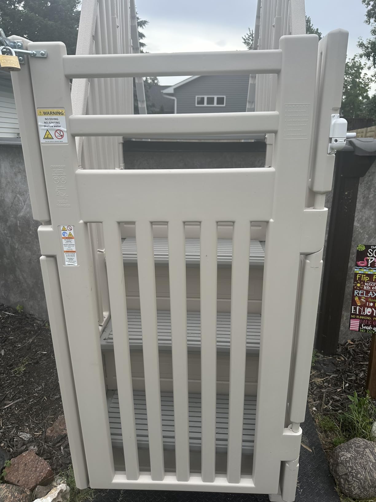 Confer Plastics Step Enclosure System: Above Ground Entry System, Dual Handrails, Slip-Resistant Steps, Supports 400 lbs, Easy Install - Made in USA, Warm Grey with Grey Step-1X Treads customer photo 1