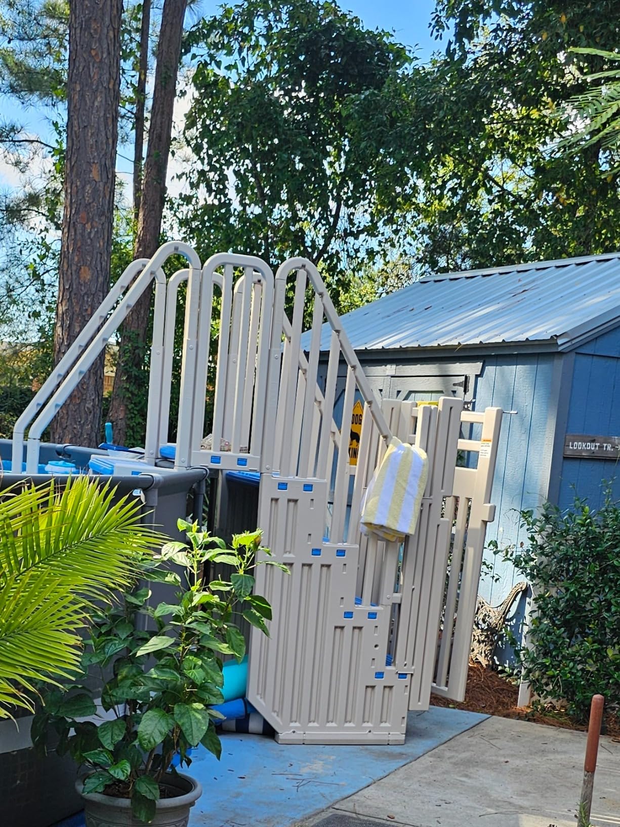 Confer Plastics Step Enclosure System: Above Ground Entry System, Dual Handrails, Slip-Resistant Steps, Supports 400 lbs, Easy Install - Made in USA, Warm Grey with Grey Step-1X Treads customer photo 2