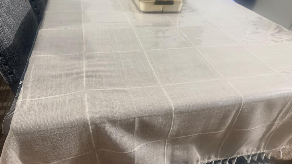 Deep Dream Tablecloths, 55 x 86 Inch Waterproof Table Cloth, Linens Wrinkle Free Anti-Fading, Rustic Table Cover Decoration for Kitchen Dinning Christmas (Rectangle/Oblong,6-8 Seats, Light Coffee) customer photo 2