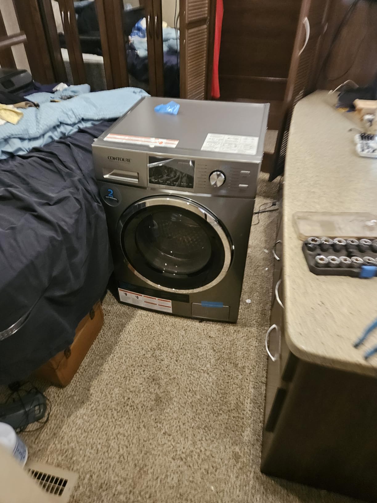 Contoure 2.7 Cu Ft Ventless Washer Dryer Combo with Steam, 120V, Titanium | All-in-one RV washing machine, no venting required, fits apartments and tiny homes, model RV-WD900S customer photo 1