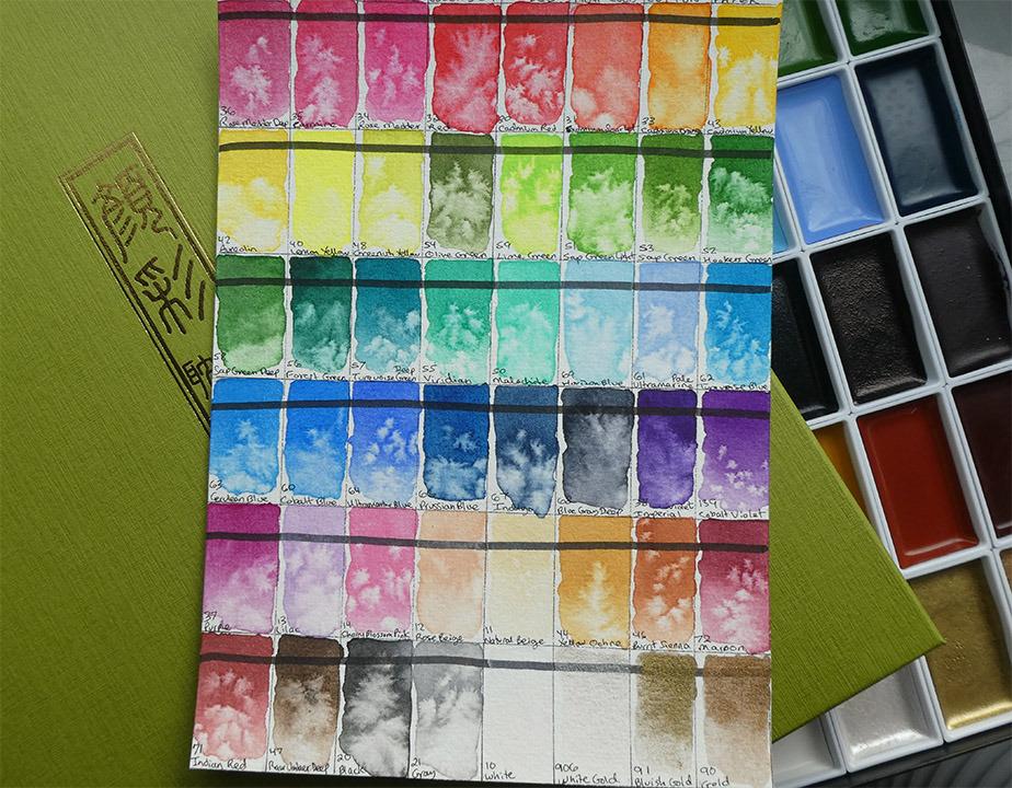 Kuretake Gansai Tambi Watercolor Paint Set, 48 Colors, Made in Japan | 48 vivid opaque colors, large pans, palette & color chart, Artist Grade customer photo 2