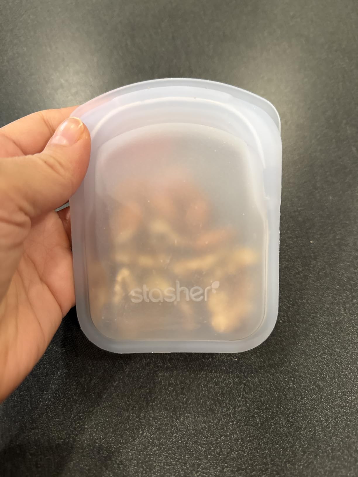 Stasher Premium Reusable Silicone Pocket Bags, 2-Pack, Clear and Aqua, 4 oz | Food-Safe Silicone, BPA-Free, Leak-Free, Eco-Friendly, Freezer, Microwave, Dishwasher, Oven, Travel Storage, Food-Safe customer photo 2
