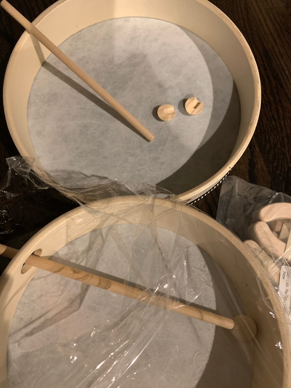 Foraineam 10 Inch & 8 Inch Hand Drum Musical Percussion Instrument Wooden Frame Drum with Wood Drum Sticks customer photo 2