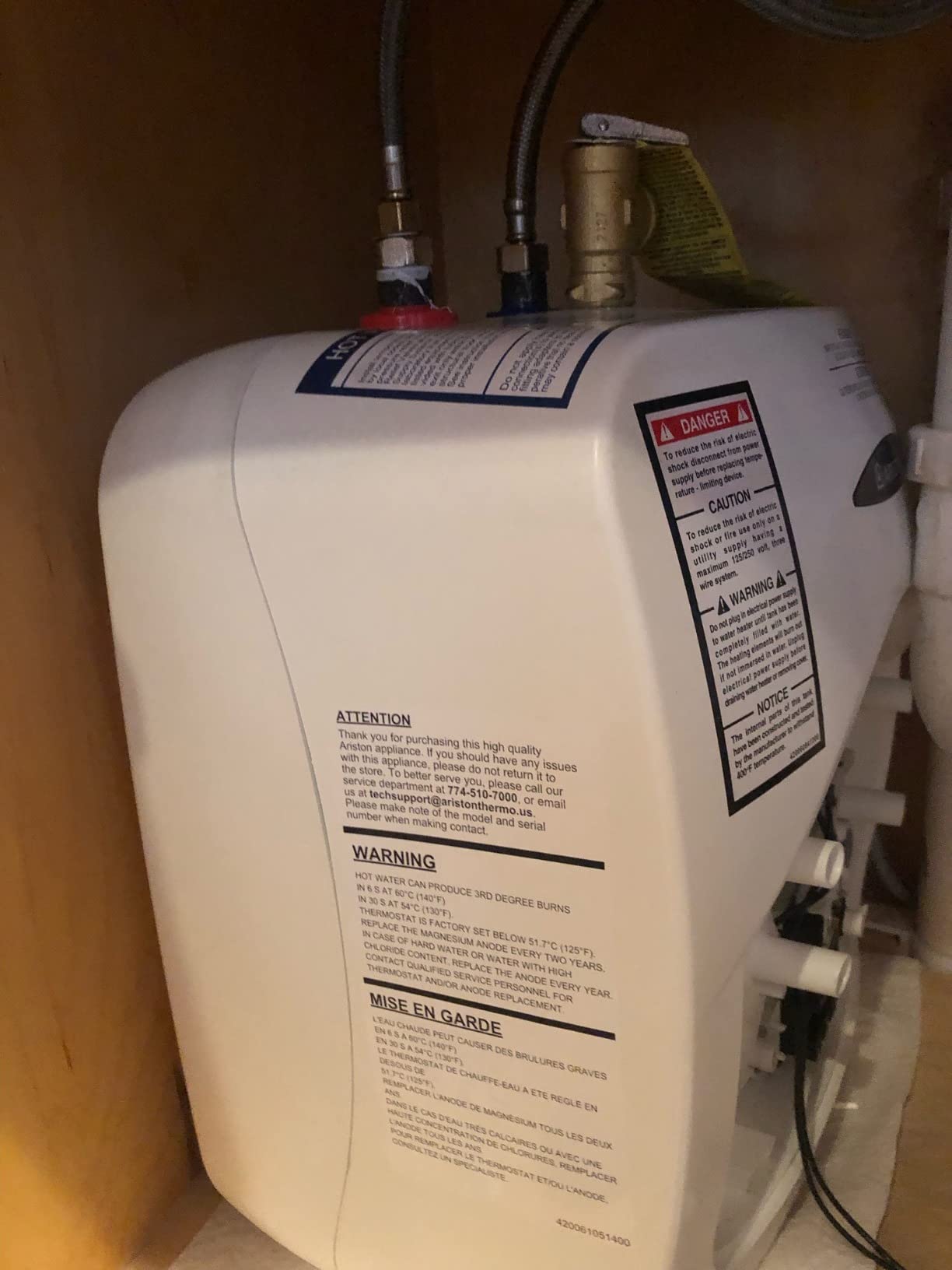 2.5 Gallon Capacity, 120-Volt - Ariston Andris Mini Tank Electric Water Heater - Heating Solution for Under Sink, RV, and Compact Spaces, Smart Boost for Versatile Heating, Simple Installation customer photo 1