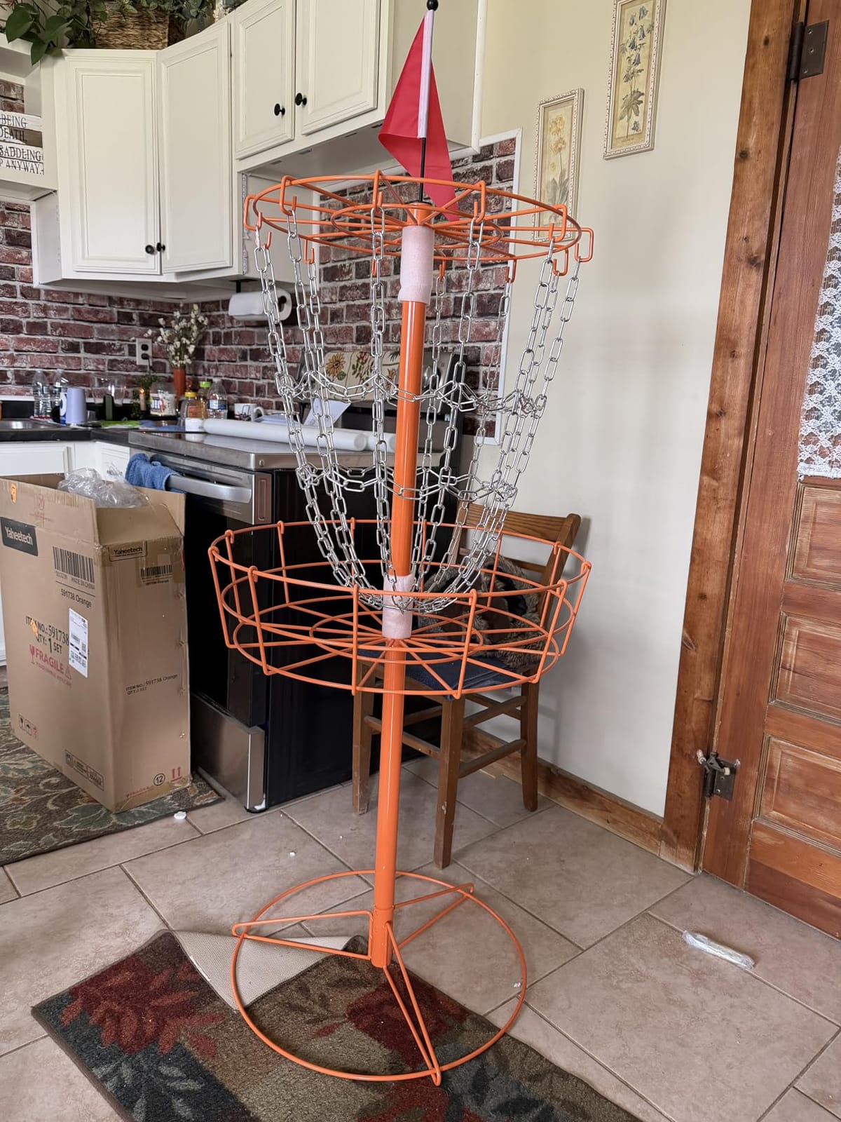 Yaheetech Disc Golf Basket Portable Disc Golf Practice Set 12/24 Chain w/Basket Target and Double Steel Chains for Outdoor customer photo 2