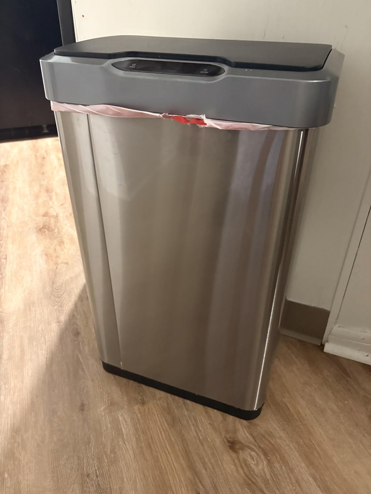 EKO Mirage-T 50 Liter / 13.2 Gallon Touchless Rectangular Motion Sensor Trash Can or Recycling Bin, Brushed Stainless Steel Finish customer photo 2