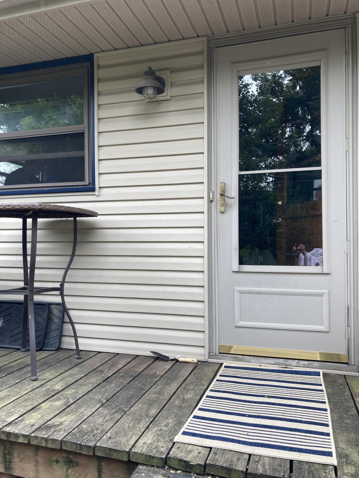 SAFAVIEH Courtyard Collection 8' x 10' Navy/Beige CY6062 Stripe Indoor/Outdoor Waterproof Area Rug customer photo 2