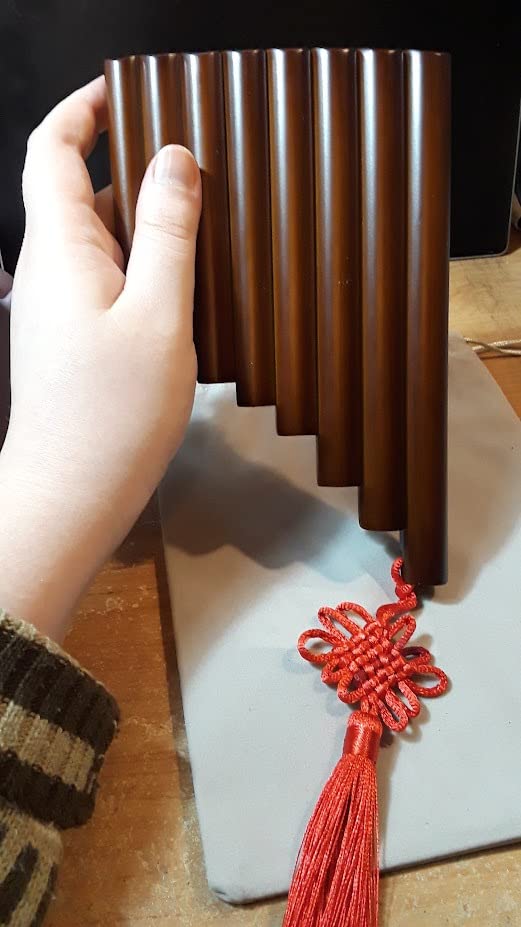 8 Pipes Natural Bamboo Mini Portable Pan Flute Chinese Traditional Musical Instrument Brown Pan Pipes Easy to Learn (Right Hand) customer photo 1