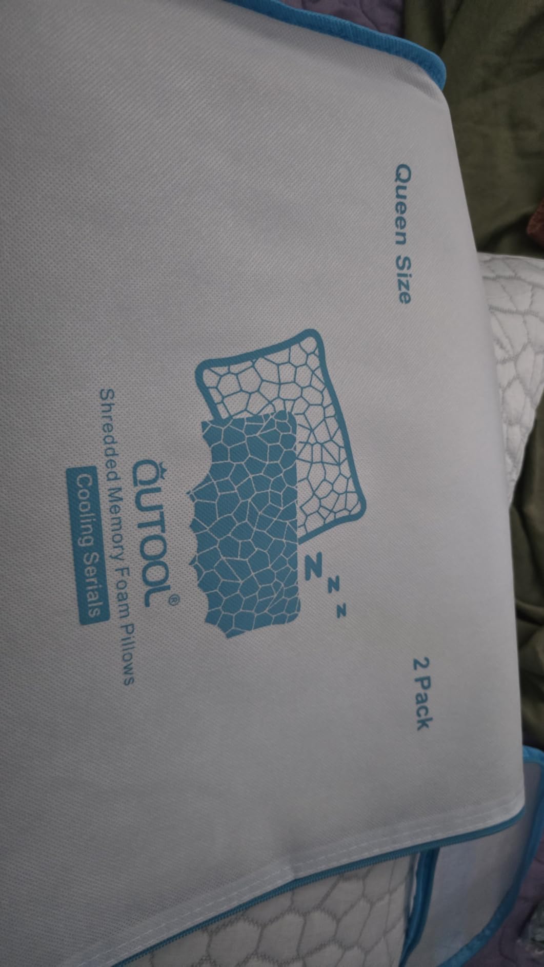 QUTOOL Cooling Pillow for Sleeping, CertiPUR-US Shredded Memory Foam Queen Pillows Set of 2, Cool Pillow for Hot Sleepers Adjustable Firm Pillow customer photo 2