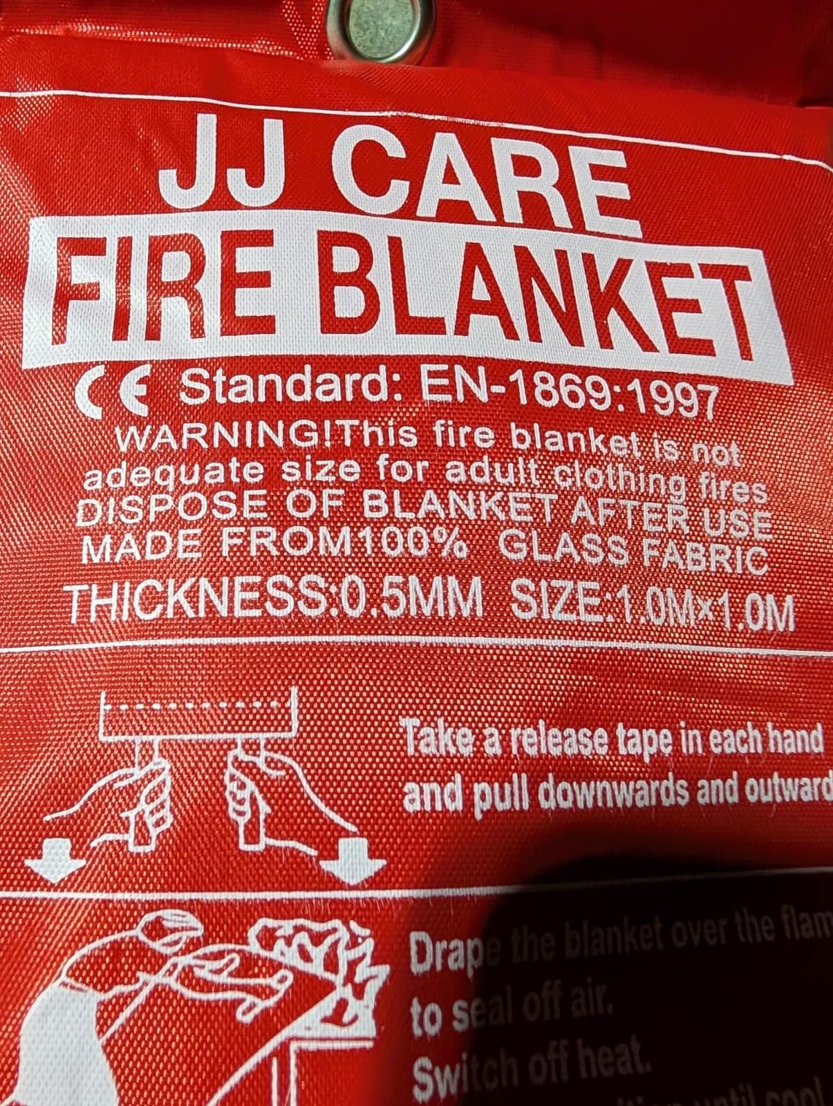 JJ CARE Fire Blanket - 5 Pack with Hooks and Gloves, 40x40 Flame Retardant Emergency Safety Cover customer photo 2